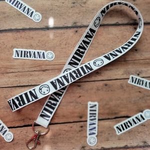Nirvana Smiley Face Music Rock Band Keychain Keyholder Id Badge Lanyard